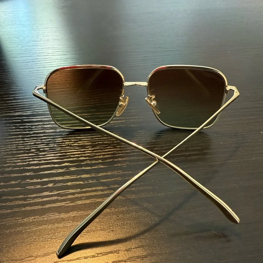 NWOT Prada Gold and Brown Sunglasses - Picture 2 of 6